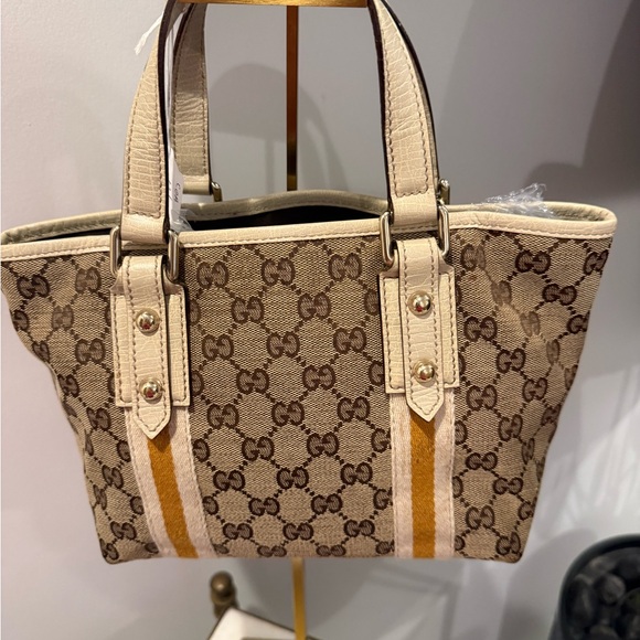 Gucci Beige and Brown Monogram Tote - Picture 2 of 7